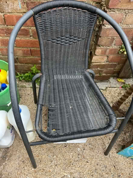 Photo of free 2x black garden chair (Harrow) #1