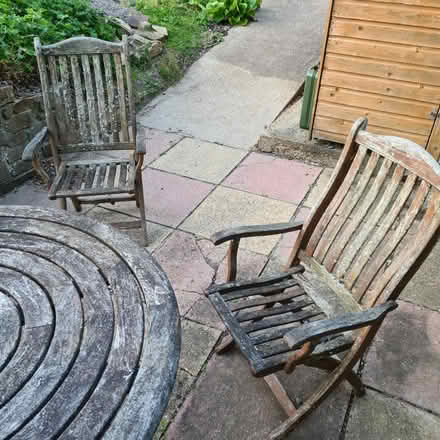Photo of free Hardwood Garden Table and 3 Chairs (Denmead PO7) #4