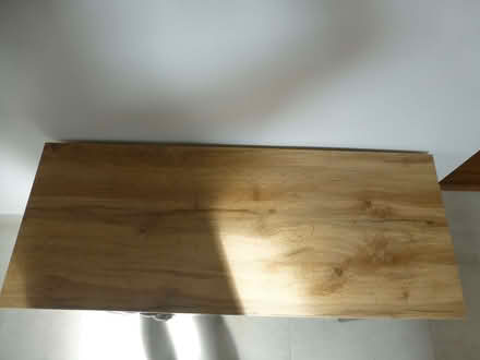 Photo of free Grey painted wood desk with wood finish top (Chiswell Green AL2) #2