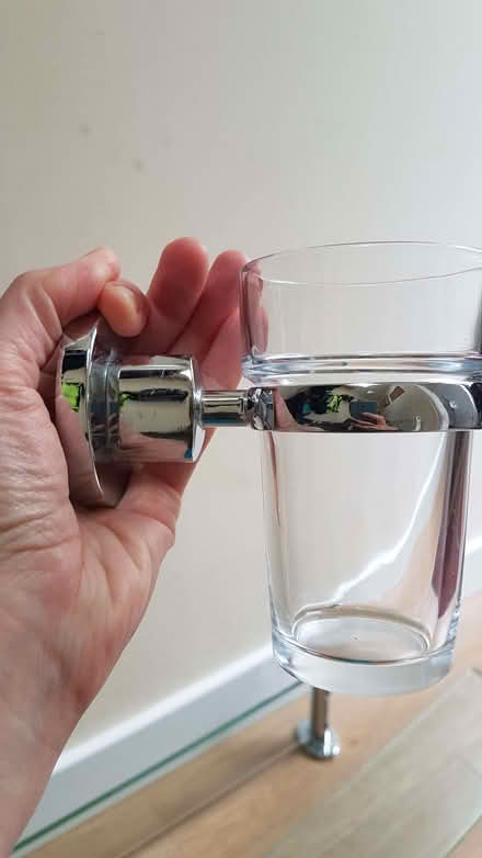 Photo of free glass toothbrush holder with wall fitting for bathroom (Giffnock G46) #1