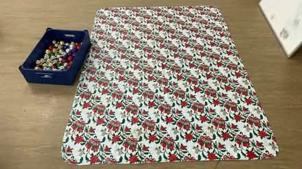 Photo of free Xmas plastic baubles & table cover (Maidenhead SL6) #1