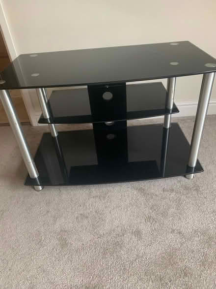 Photo of free TV unit, black glass (CW3 0BX) #1