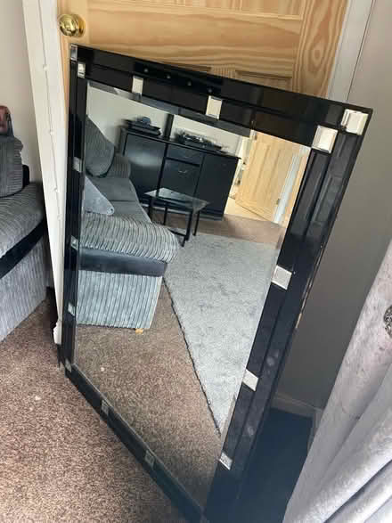 Photo of free Large black glass mirror (Coppull PR7) #2