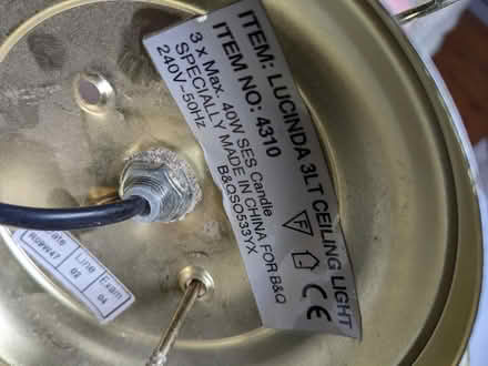 Photo of free 2 x Gold coloured ceiling lights (M19 2PU Burnage/Levenshulme) #3