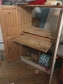 Photo of free Solid wood cupboard with sliding shelf eg for computer (Hollingdean BN1) #1