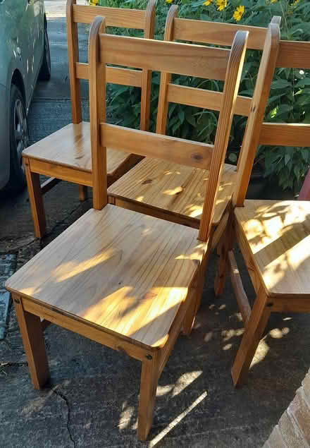 Photo of free 4 wooden dining room chairs (Sutton St. Nicholas HR1) #2