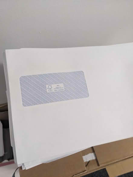 Photo of free Pile of white envelopes with window (CT1) #1
