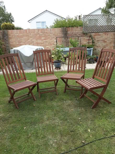Photo of free Teak patio set with table & 4 chairs (Charlton Kings GL52) #2