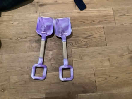 Photo of free 2 purple children’s spades, plastic and wood (Brampton S40) #1