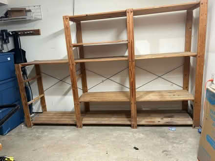 Photo of free Wooden Storage Shelves (Greentree) #1