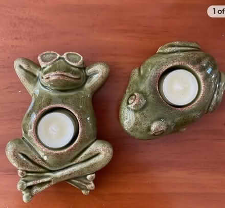 Photo of free Partylite Floating Frogs P7599 ceramic candle holders set #2