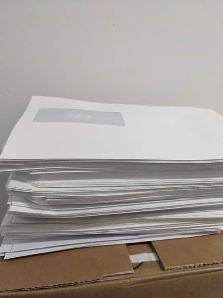 Photo of free Pile of white envelopes with window (CT1) #2
