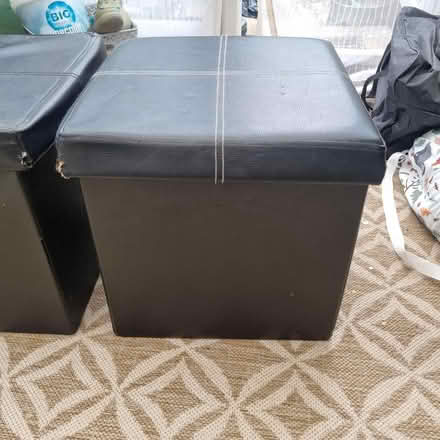 Photo of free Black fold up storage box stools (Hednesford, WS12) #3