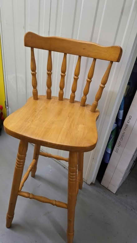 Photo of free Wooden High stool (Bow) #1