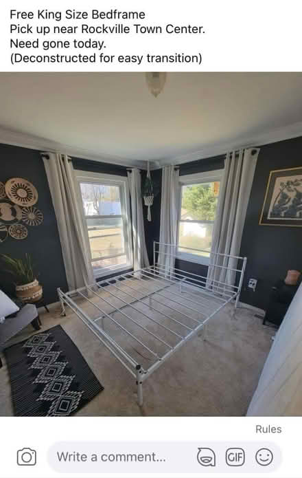 Photo of free Bed frame (Rockville) #1