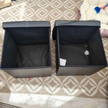 Photo of free Black fold up storage box stools (Hednesford, WS12) #2