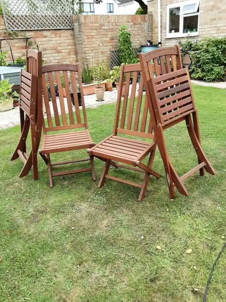Photo of free Teak patio set with table & 4 chairs (Charlton Kings GL52) #3