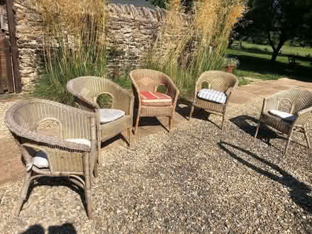 Photo of free 5 rattan/bamboo chairs (Frilford OX13) #2