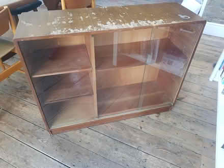 Photo of free Wooden bookshelf with glass doors (Northfields, Ealing W5) #1