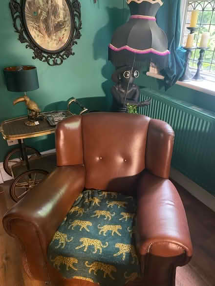 Photo of free Pair retro leather chairs (Middlewich) #1
