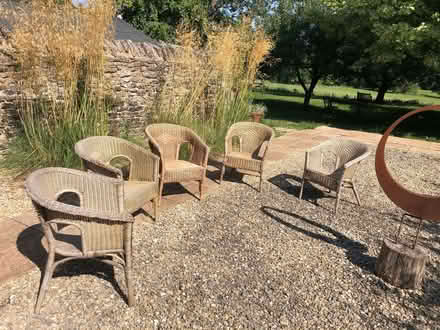 Photo of free 5 rattan/bamboo chairs (Frilford OX13) #1