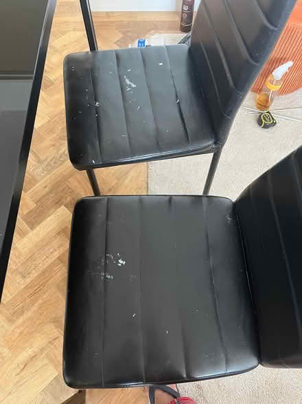 Photo of free Black table and four chairs (Beckton E16) #2