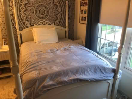 Photo of free Girls 4 poster full size bed frame (1-90/Rt 25) #1