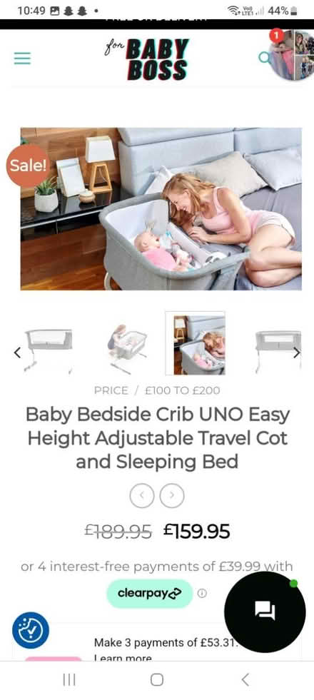 Photo of free Kinderkraft uno next to me crib (Canford Heath, BH17 8) #1