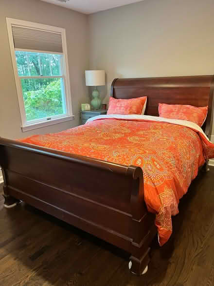 Photo of free Wooden sleigh bed frame - queen (Weston) #2