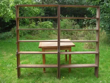 Photo of free pair of large wooden bookshelves (Langley Slough SL3) #1