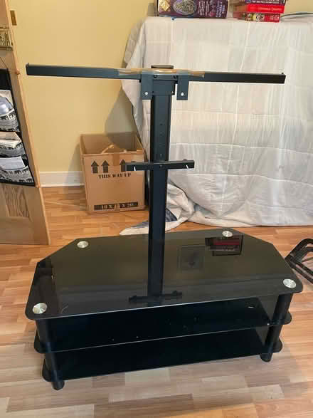Photo of free Black glass and metal tv stand (Epsom KT18 7LR) #1