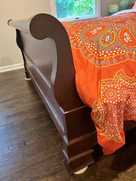 Photo of free Wooden sleigh bed frame - queen (Weston) #3