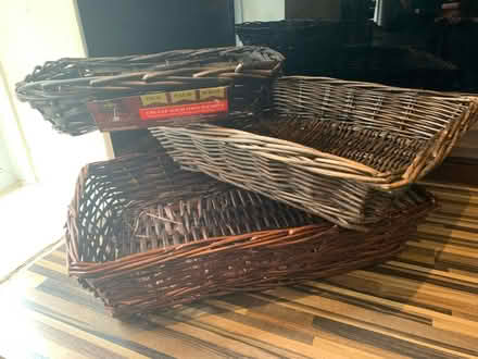 Photo of free Three wicker baskets trays (Broadgate PR1) #1