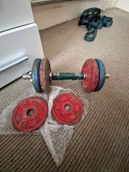 Photo of free One dumbell and a few weights (Stockport SK3) #1