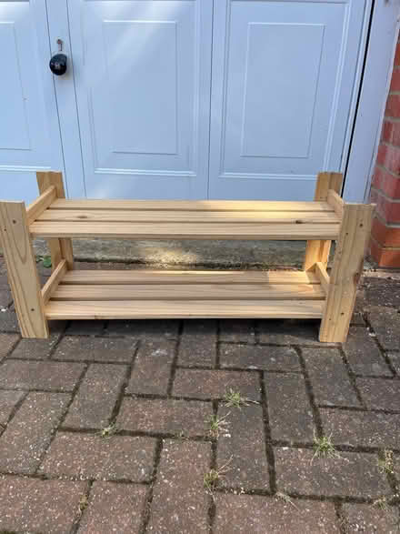 Photo of free Wooden shoe rack (Barton le clay) #1
