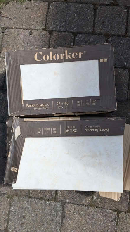 Photo of free 25×40cm ceramic tiles, white/oatmeal (approx. 40pcs) (Dean Court OX2) #1
