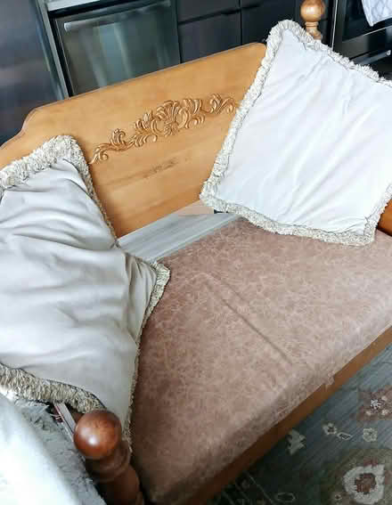 Photo of free Beautiful, hand carved loveseat (Pike and S. Hover) #1