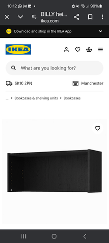 Photo of free IKEA Billy bookcase extender for black bookcase (Hurdsfield SK10) #1