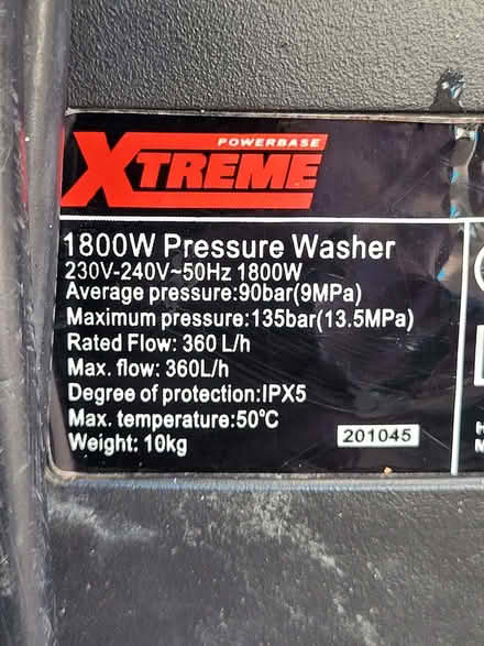 Photo of free PowerBase Xtreme Pressure Washer (Purbrook PO7) #2