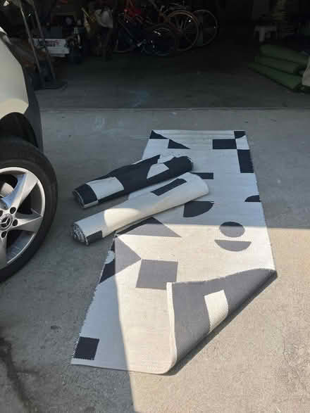Photo of free 3 x Modern Black/White Runner Rugs (Silver Lake Blvd.) #1