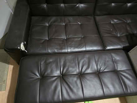 Photo of free Brown leather sofa bed (Ilkeston, DE7) #2