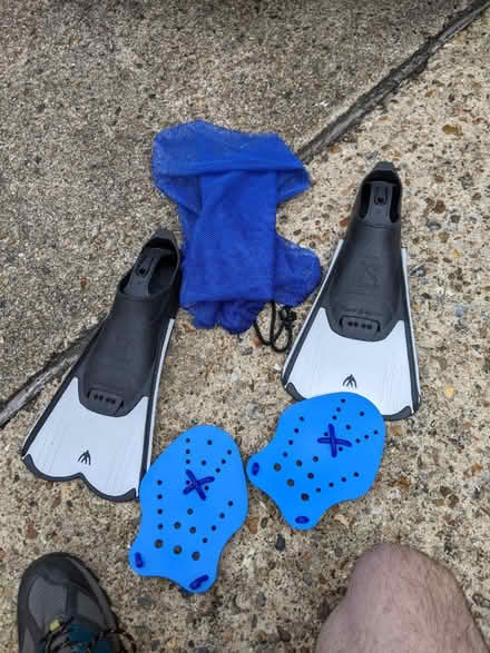 Photo of free Swimming flippers, hand paddles,net (TW10) #1