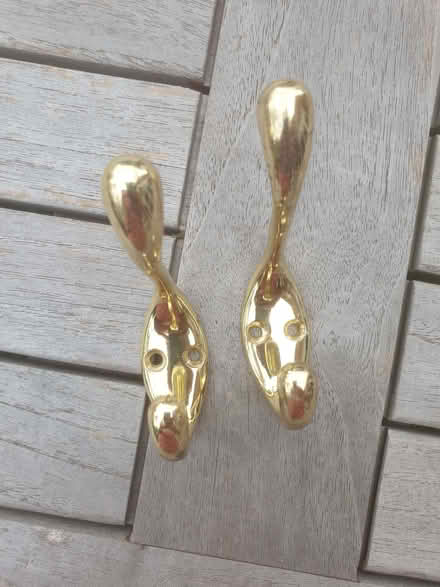 Photo of free A pair of brass coat hooks (Barlaston ST12) #1