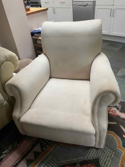 Photo of free Armchair. Cream linen. (Askew Road W12) #2