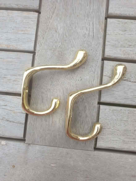 Photo of free A pair of brass coat hooks (Barlaston ST12) #3