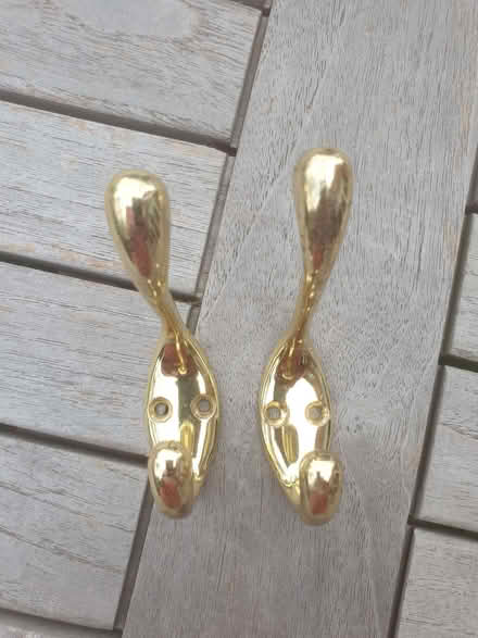 Photo of free A pair of brass coat hooks (Barlaston ST12) #2