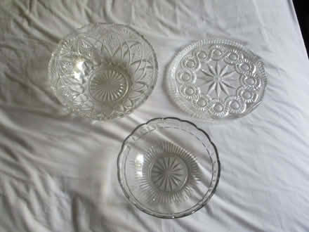 Photo of free Two Glass Bowls and a Glass Platter (Little Hulton M38) #1