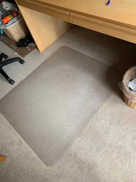 Photo of free Desk Chair on wheels and Runner-mat (Worcester Park KT4) #2