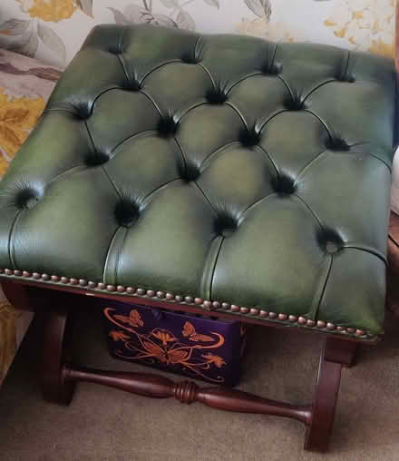Photo of free armchair, upholstered and matching footstool (Stretford M32) #1