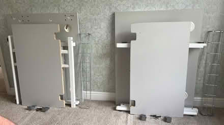 Photo of free Grey office desk with cable tray (Loscoe DE75) #2